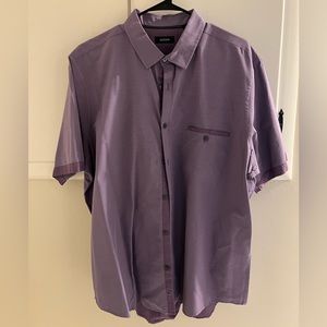 Alfani men’s purple short sleeve button down shirt big & tall XXL NWOT